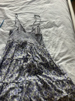 Blue and purple floral dress thumbnail 2