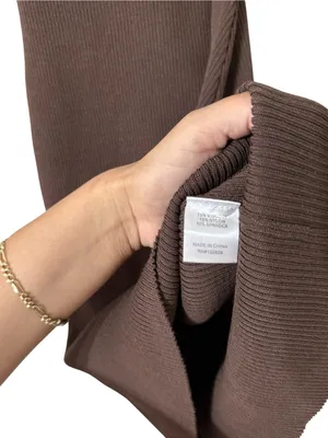 REVOLVE x SUPERDOWN Ysabel Off Shoulder Brown Ribbed Long Sleeve Mini Dress thumbnail 8