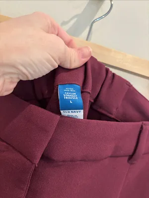 Old Navy Trousers Burgundy Taylor Straight NWT Size Large thumbnail 3