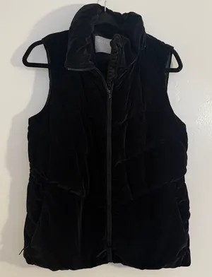 Athleta Black Quilted Vest Womens Small thumbnail 1