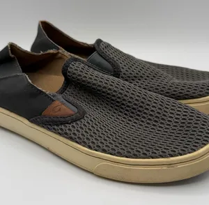 OluKai Pehuea Slip On Sneakers Women’s 7.5 Gray Mesh Drop In Heel Comfort thumbnail 1