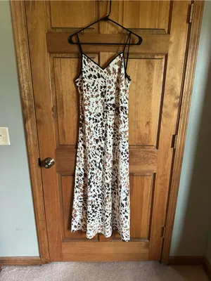 Anthropologie sincerely Jules Leopard- animal Print Maxi Dress Size Medium thumbnail 2