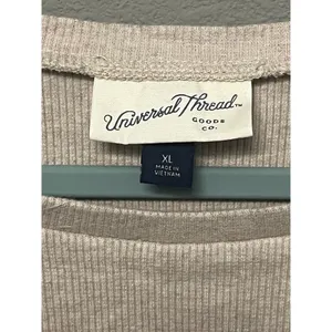 Universal Threads Womens Long Sleeve Ribbed Crop Top Beige NWT XL thumbnail 4