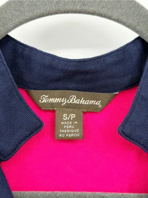 Tommy Bahama Pima Cotton Shift Dress S Pink Navy‎ Resort TW614540 thumbnail 6