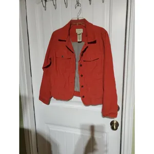 EUC Ladies L.L. Bean Corduroy Burnt Orange Button Down Jacket SIZE XS thumbnail 7
