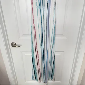 Antibes Blanc X Anthropologie‎ Large Stripe Halter Maxi Dress Vacation, Resort thumbnail 7