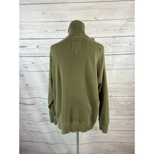 Aerie Down to Earth Oversized Quarter Zip Sweatshirt Olive Green Women’s Small thumbnail 4
