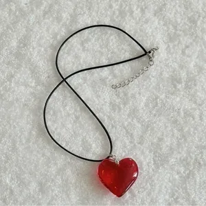 Heart Choker Necklace Red thumbnail 7