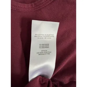Aritzia TNA Burgundy Ruched Side Crop T-Shirt Medium Cotton Stretch thumbnail 3