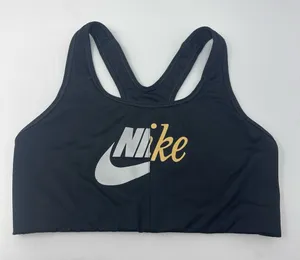 Nike‎ Womens Size Medium Sports Bra athletic silver/gold thumbnail 1
