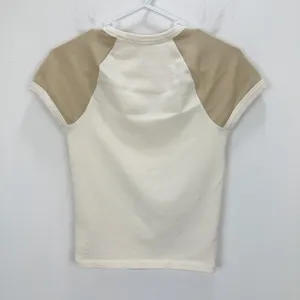 Madewell Raglan Sleeve Baby Tee Shirt Minimalist Basics Sporty Beige XXS NWT thumbnail 9