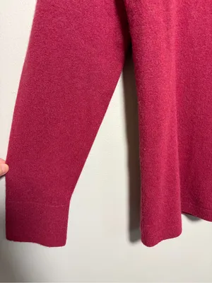 Nordstrom 100% Cashmere Mock Neck Sweater Red Burgundy thumbnail 4