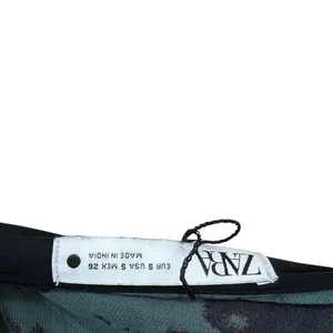 Zara Maxi Dress Tie‎ Dye Printed Chiffon Beaded Straps Green Size Small thumbnail 16