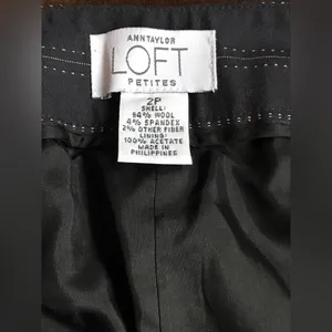 Loft Black White Striped Pleated Wide Leg Dress Pants Size 2 thumbnail 6