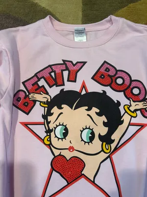 Betty Boop Light Pink Crewneck Sweatshirt Rhinestone Y2K Style Women’s Small thumbnail 2