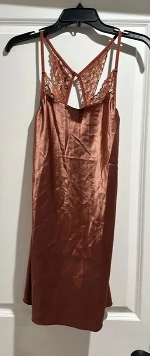 Shein Lace Satin Lingerie Slip Dress thumbnail 1