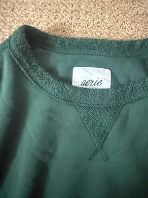 Aerie Crewneck Sweatshirt Oversized Green thumbnail 2
