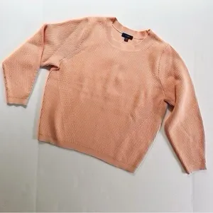 NEW J.Crew Women’s Sweater Ribbed Stretch Crewneck Sweater Salmon Color Size XXS thumbnail 4
