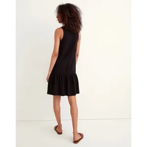 Madewell Women's Brightside Ruffle Hem Tank Mini Dress sz S Black thumbnail 3