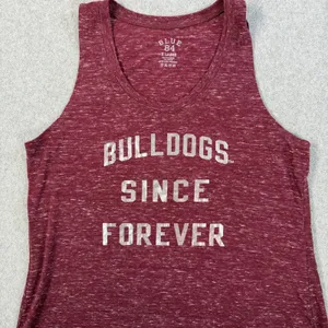 Bulldogs Since Forever Blue 84 Tank Top Women's XL Maroon Heathered Cross Back thumbnail 2