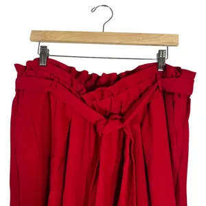 Lane Bryant Paperbag Waist Tapered Leg Pants Solid Red Career Chic Size 16 thumbnail 3