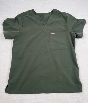FIGS Catarina One Pocket Scrub Top Moss Size Medium EUC thumbnail 1