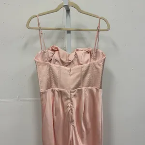 House of CB Charmaine Corset Blush‎ Pink Maxi Sleeveless Dress Large Back Slit thumbnail 8