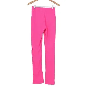 Naked Wardrobe Hot Pink Ribbed Split Hem Pants Womens Small thumbnail 7