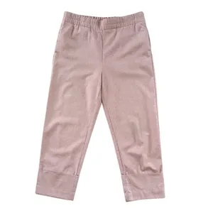 Zara Cotton Blend Cropped Pants Size M Cuffed Wide Hem Ankle Dusty Pink Coastal‎ thumbnail 3