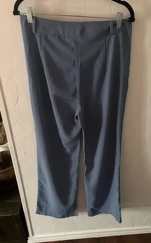 Ladies dusty blue trouser slacks thumbnail 1