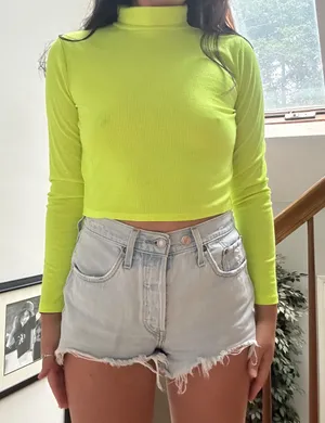 H&M Neon Turtleneck Top thumbnail 4
