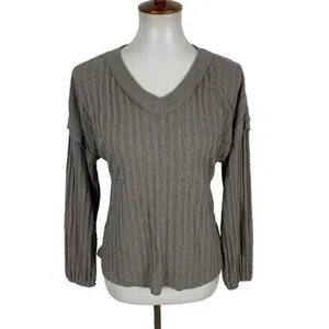 Altard‎ State Top Small Tan Long Sleeve Casual Boho Preppy Cozy thumbnail 2