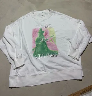 Aerie x wicked White Graphic Crewneck Sweater Pink & Green large thumbnail 1
