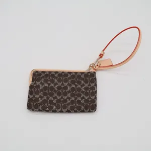 Coach Corner Zip Womens Brown Signature Canvas Inner Pockets Wristlet Wallet thumbnail 5