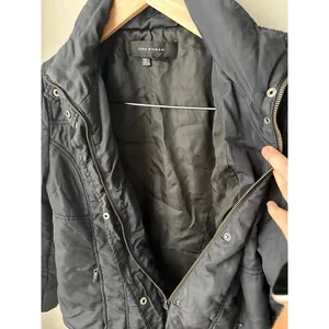 Zara Woman Black Lightweight Moto Puffer Jacket Large thumbnail 6