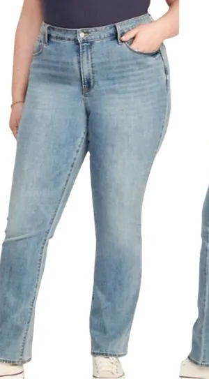 Old Navy Jeans NEW Mid Rise Kicker Boot Cut Light Wash Women’s Size 28L thumbnail 1