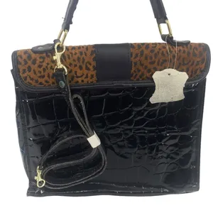 Genuine Leather Cheetah Print Crossbody Bag Convertible Shoulder Purse thumbnail 2