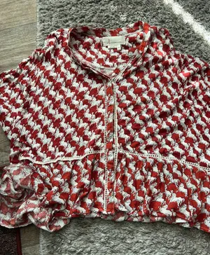 Anthropologie oversized XS horse print blouse thumbnail 1