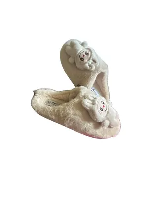 Rouge Plush Beige Slippers with Labubu Character Detail Size Medium 7/8 thumbnail 13