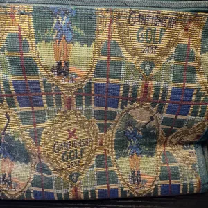 VTG 90s‎ Tapestry Golf Tournament Tote Bag & Coin Purse Pouch Plaid Large Purse thumbnail 3