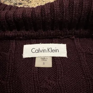 Calvin Klein Sweater Dress Cable Knit Burgundy Zip Up Dark Academia Old Money S thumbnail 3