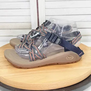 Chaco Zcloud ZX/2 Cloud Dual Strap Cushioned Sandals‎ Tan Blue Womens 8 thumbnail 3