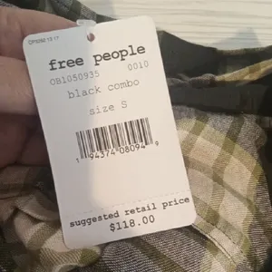 We The Free Beige and Black Utility Boho with Plaid Pattern and Cinched Waist thumbnail 7
