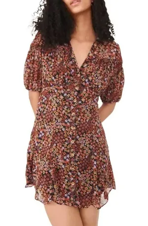 Free People Bonnie Floral Chiffon Mini Dress Size XS thumbnail 3
