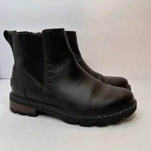 Sorel Womens 7.5 Lennox Chelsea Stud Waterproof Boots Brown Leather thumbnail 11