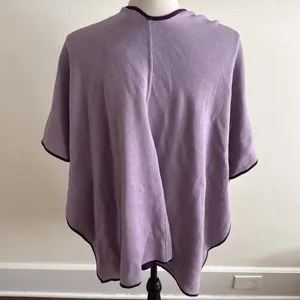 NEW Chico's Reversible Travel Wrap Sweater Button Poncho Purple Knit S/M NWT thumbnail 4