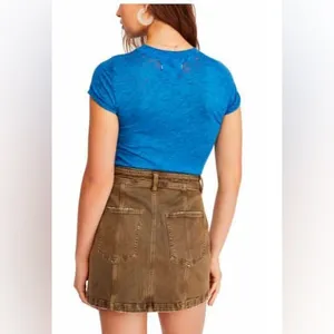 We The Free Vibrant Blue Night Sky Burn Out Tee Semi-Sheer Size Large EUC‎ thumbnail 3