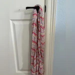 Colorful Striped Infinity Scarf Red thumbnail 2