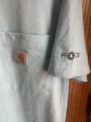 Women’s Carhartt Force Relaxed Fit Pocket T-shirt Light Blue Size XL New thumbnail 3