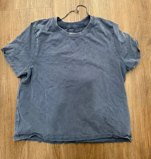Free‎ People We The Free Womens XS Blue Short Sleeve Exposed Seam Boxy T-Shirt thumbnail 1